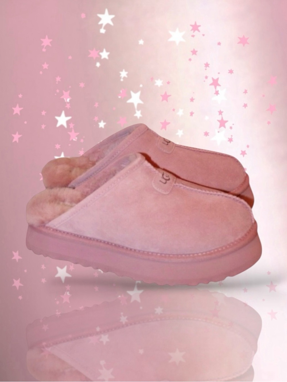 🆕💞UGG Discoquette Suede & Wool Platform Slippers • Dusty Orchid (Pink) • NIB
